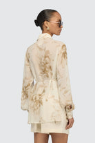 Camicia lunga Juana panna stampa floreale con cinturino e spacco laterale - YES SHOPCamicieSEMICOUTUREY6SS10-IT 34
