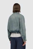 Bomber Conchita in denim con zip e coulisse sul fondo - YES SHOPGiubbottiSEMICOUTUREY6SY30-IT 349799908162771