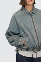 Bomber Conchita in denim con zip e coulisse sul fondo - YES SHOPGiubbottiSEMICOUTUREY6SY30-IT 349799908162771