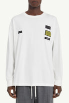 T-shirt a maniche lunga bianca con patch - YES SHOPT-shirtMM6 MAISON MARGIELASH0NH0023M20170101-XXS1352305742771