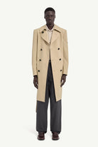 Trench doppiopetto beige con logo sul braccio - YES SHOPCappottiMM6 MAISON MARGIELASH2AH0018 M35858-IT 425537292282771