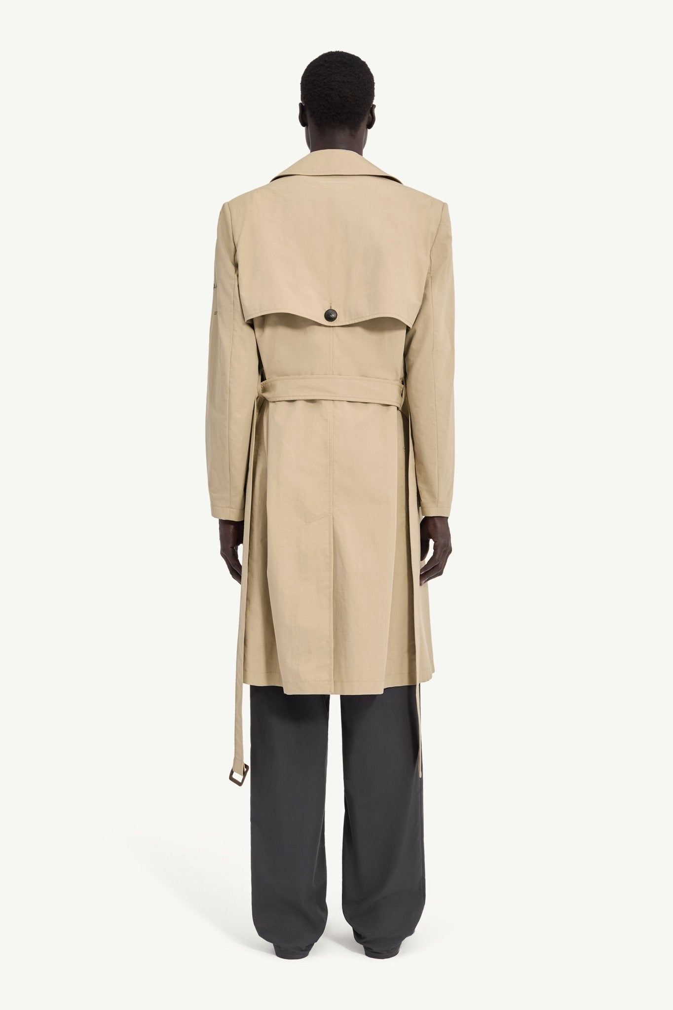 Trench doppiopetto beige con logo sul braccio - YES SHOPCappottiMM6 MAISON MARGIELASH2AH0018 M35858-IT 425537292282771
