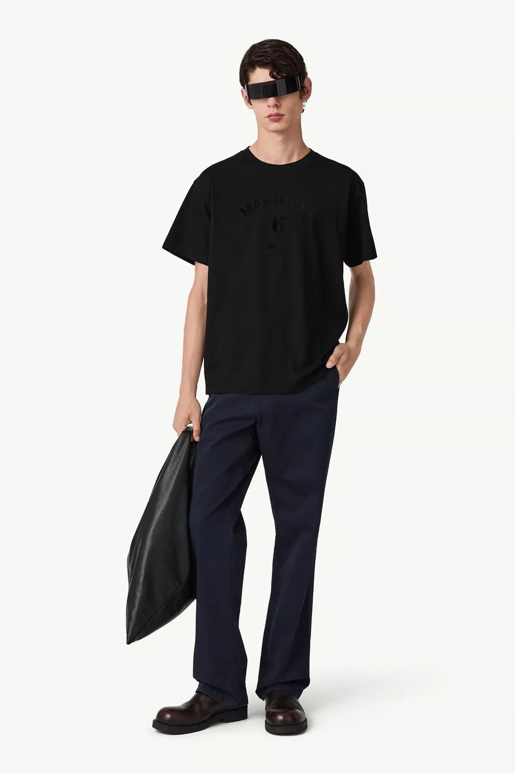 T-shirt nera con stampa "MARGIELA 6" - YES SHOPT-shirtMM6 MAISON MARGIELASh2GC0048 M20048-XXS7762075569871