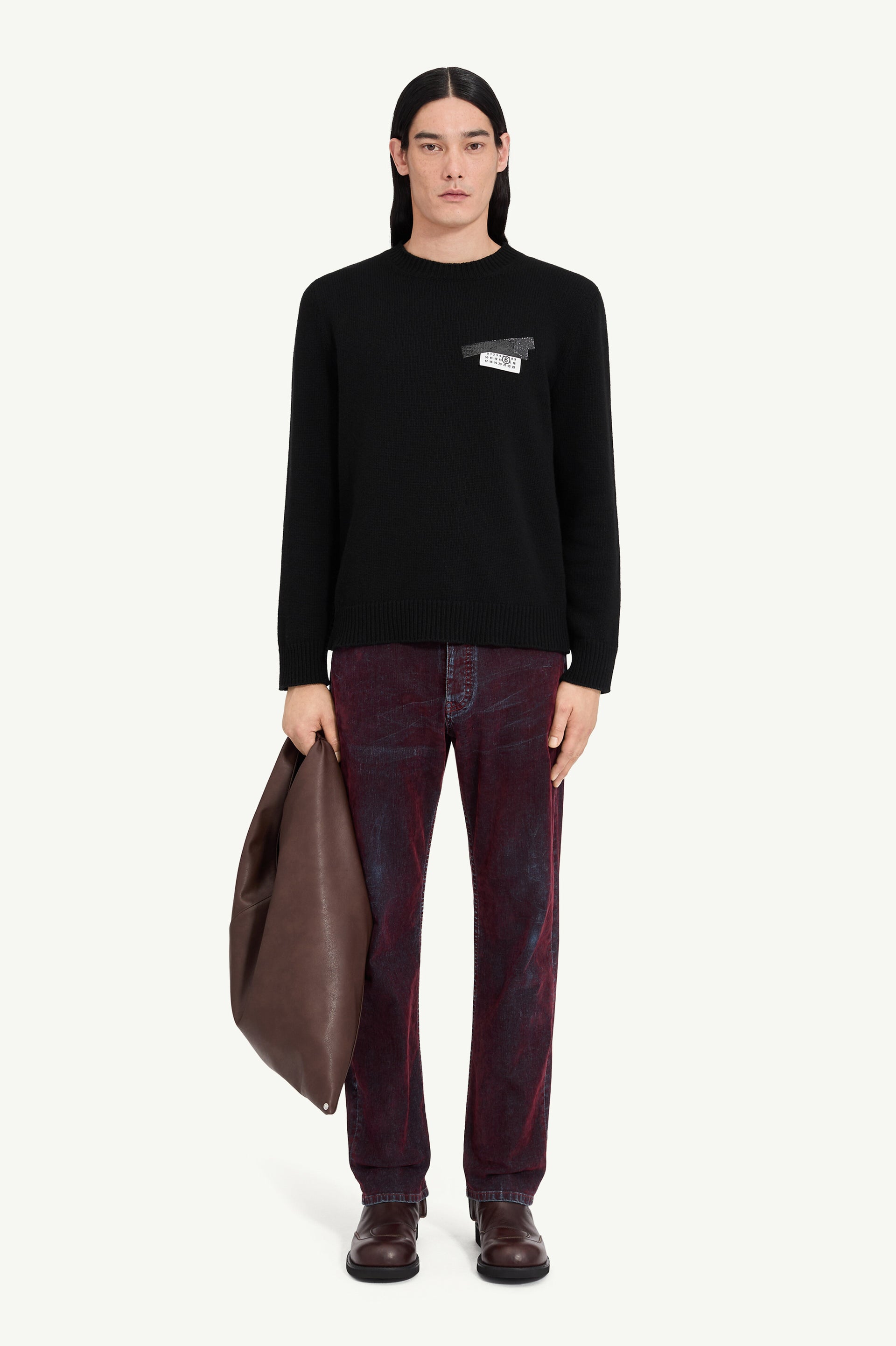 Maglione Nero con Grafica Numerica MM6