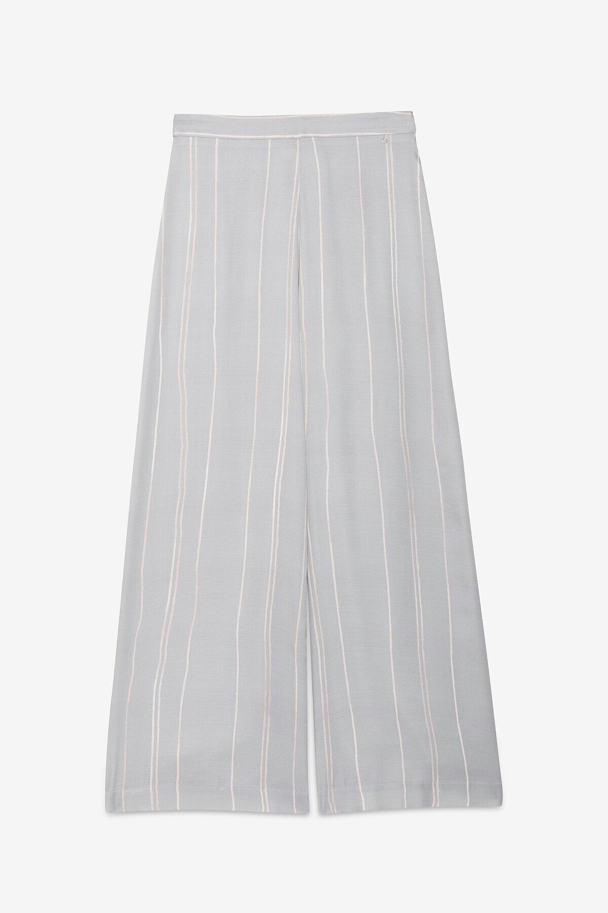 Pantaloni palazzo azzurri in raso di viscosa gessato effetto pennellato - YES SHOPPantaloniOTTOD'AMETP0058-IT 34