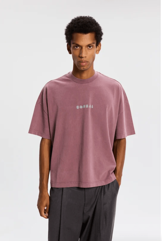 T-shirt bordeaux con logo stilizzato - YES SHOPT-shirtBONSAITS001002-XXS5979954952971