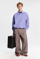 Camicia over a righe bicolor viola e blu - YES SHOPCamicieBONSAISH002001-XXS3669954952971
