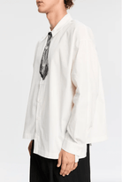 Camicia bianca asimettrica con cravatta - YES SHOPCamicieBONSAISH005-XXS3469954952971