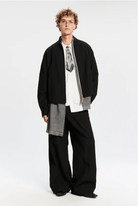 Camicia nera con zip effetto stropicciato - YES SHOPCamicieBONSAISH001001-XXS4269954952971