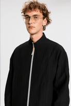 Camicia nera con zip effetto stropicciato - YES SHOPCamicieBONSAISH001001-XXS4269954952971