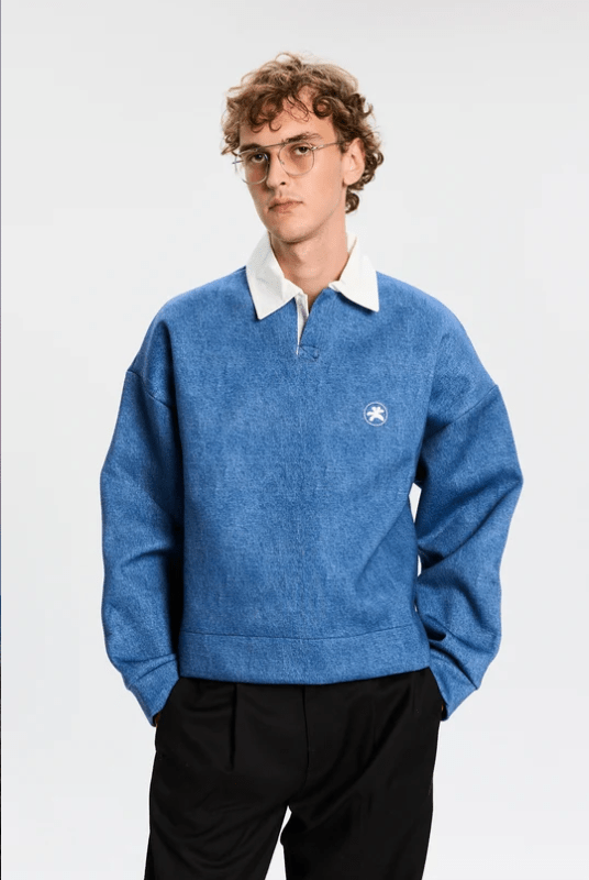 Felpa a polo scuba denim - YES SHOPFelpeBONSAISW002001-XXS5069954952971