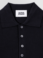 Maglia a polo in lana rasata blu notte - YES SHOPPoloALPHA STUDIOAU-7023B-IT 363995455091971