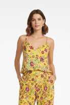 Top canotta giallo in georgette con motivi floreali - YES SHOPCanotteMISS BIKINIV6000D-IT 343588485344771