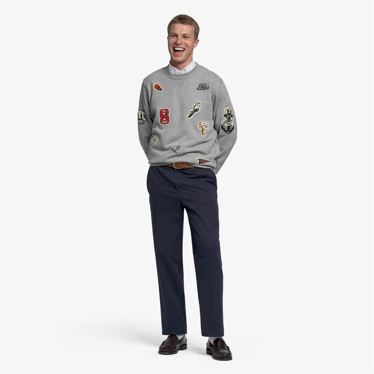 Felpa girocollo grigio melange multipatch - YES SHOPFelpeSEBAGO731389W-37690173710971