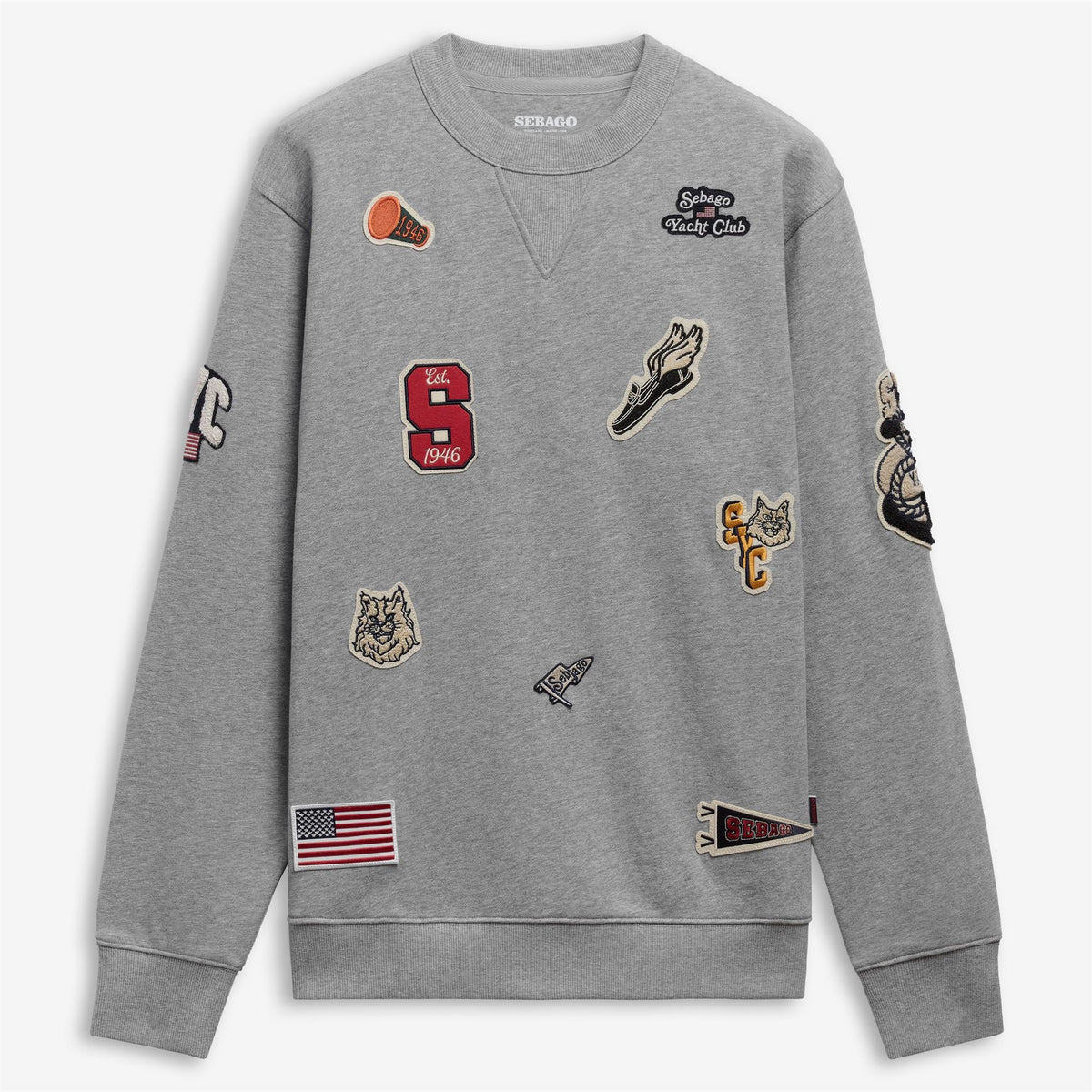 Felpa girocollo grigio melange multipatch - YES SHOPFelpeSEBAGO731389W-37690173710971