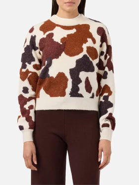 Maglione Danya: Misto Lana Merino e Alpaca Stretch con Stampa Unica