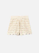 Shorts Meave panna in crochet conchiglia con paillettes - YES SHOPShortsMC2 SAINT BARTHMEA002/01719L-XXS