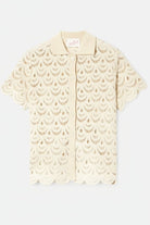 Camicia Monet panna crochet a conchiglia con paillettes - YES SHOPCamicieMC2 SAINT BARTHMOE0001/01719L-XXS