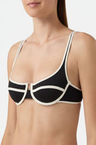 Top Amira balconette con profili a contrasto bianco e nero - YES SHOPCostumi da bagnoMC2 SAINT BARTHAMIR003/00174L-XXS7632675068771