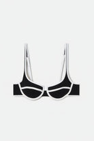 Top Amira balconette con profili a contrasto bianco e nero - YES SHOPCostumi da bagnoMC2 SAINT BARTHAMIR003/00174L-XXS7632675068771