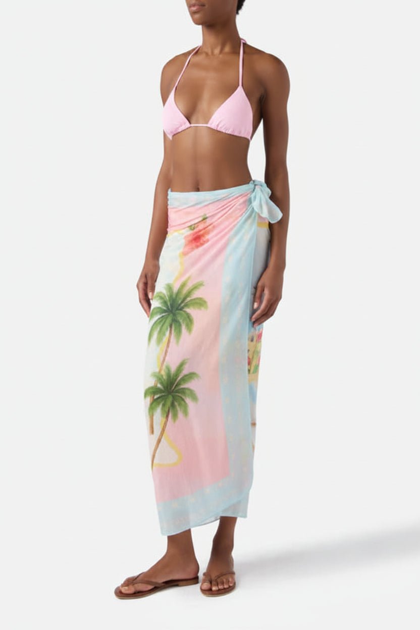 Pareo in seta voile stampa hawaiana - YES SHOPBeachwearMC2 SAINT BARTHTAIT001/09743L-Taglia unica