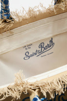 Borsa Vanity in canvas sabbia con manico foulard blu stampa animalier - YES SHOPBorse a spallaMC2 SAINT BARTHVANI045/09249L-Taglia unica