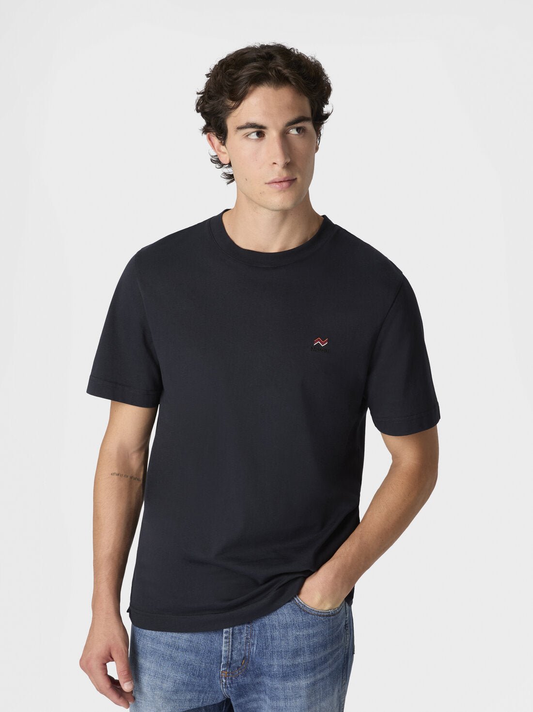 T-shirt blu con ricamo e logo - YES SHOPT-shirtMISSONIUS23WL0K BJ00IE-XXS1301505742771