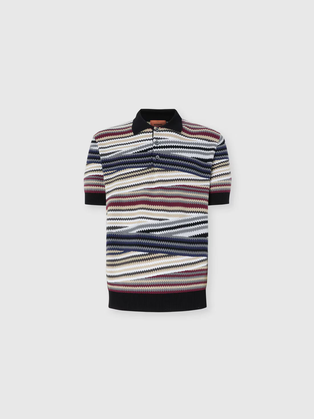 Polo Mezza Manica Multicolor: Stampa Zig Zag Rigata