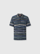 Polo in maglia blu a motivo zig zag - YES SHOPPoloMISSONIUS26S20QBK01HRS72PD-IT 429500705742771
