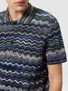 Polo in maglia blu a motivo zig zag - YES SHOPPoloMISSONIUS26S20QBK01HRS72PD-IT 429500705742771