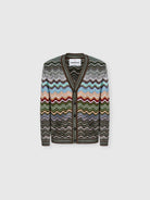 Cardigan in cotone e viscosa chevron con motivo greca multicolor - YES SHOPCardiganMISSONIUS26SM02 BK01G8-IT 427421505742771