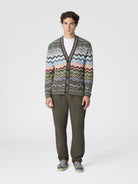 Cardigan in cotone e viscosa chevron con motivo greca multicolor - YES SHOPCardiganMISSONIUS26SM02 BK01G8-IT 427421505742771