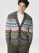Cardigan in cotone e viscosa chevron con motivo greca multicolor - YES SHOPCardiganMISSONIUS26SM02 BK01G8-IT 427421505742771