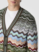 Cardigan in cotone e viscosa chevron con motivo greca multicolor - YES SHOPCardiganMISSONIUS26SM02 BK01G8-IT 427421505742771