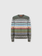 Pullover in cotone e viscosa chevron con motivo greca multicolor - YES SHOPMaglioniMISSONIUS26SN01 BK01G8-IT 426221505742771
