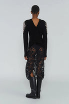 Maglia in lana nera con spalline di strass - YES SHOPMaglieCIRCUS HOTELH6WI08-IT 34