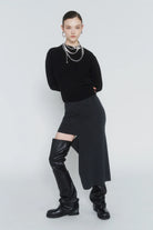 Maglia in lana nera con collana gioiello a cascata - YES SHOPMaglieCIRCUS HOTELH6WR10-IT 34
