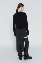 Maglia in lana nera con collana gioiello a cascata - YES SHOPMaglieCIRCUS HOTELH6WR10-IT 34