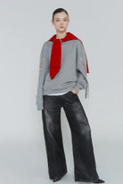 Felpa girocollo grigia con frange di strass - YES SHOPFelpeCIRCUS HOTELH6WT26-0
