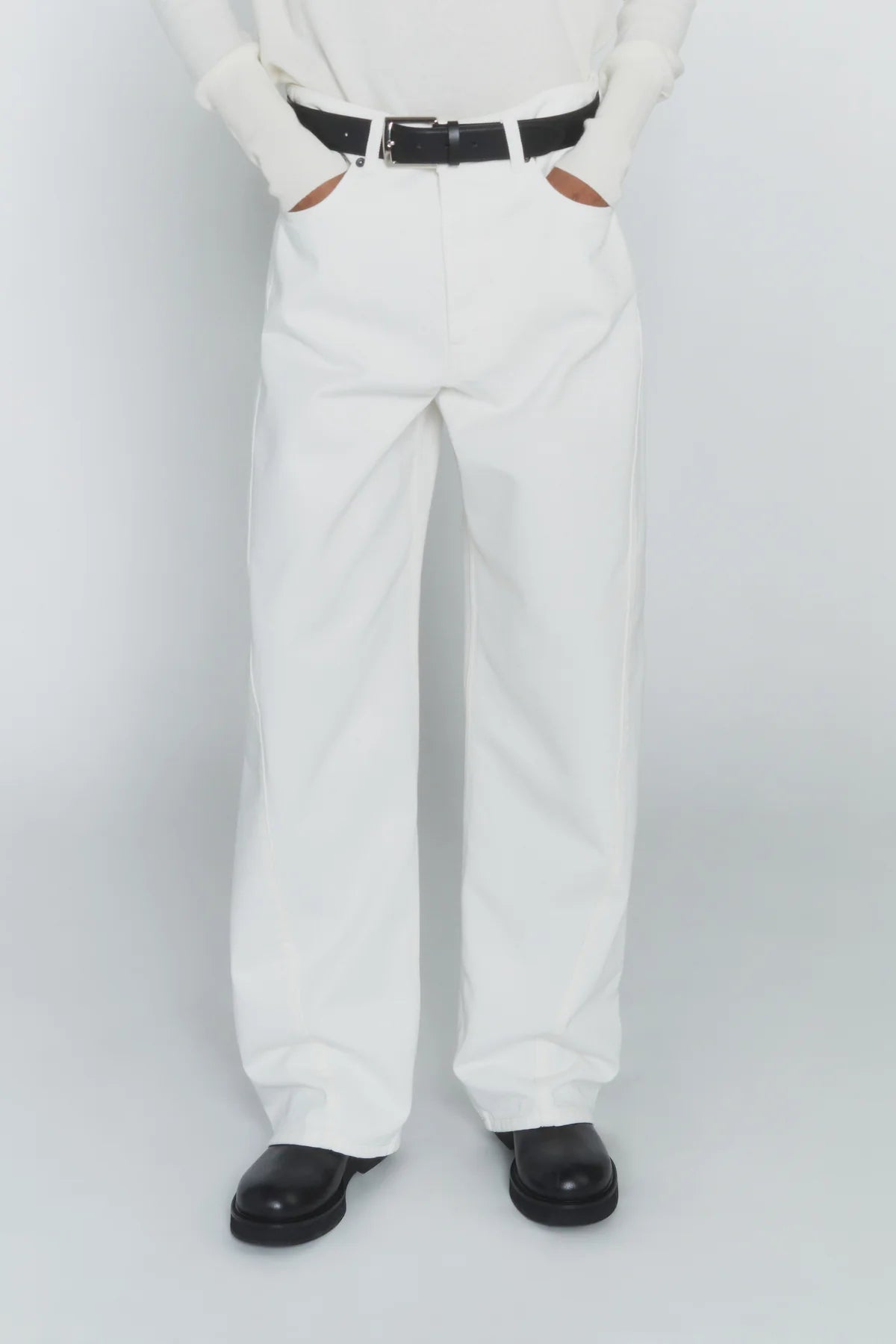 Jeans bianco con foulard logato in seta - YES SHOPJeansCIRCUS HOTELH6WY24-IT 34