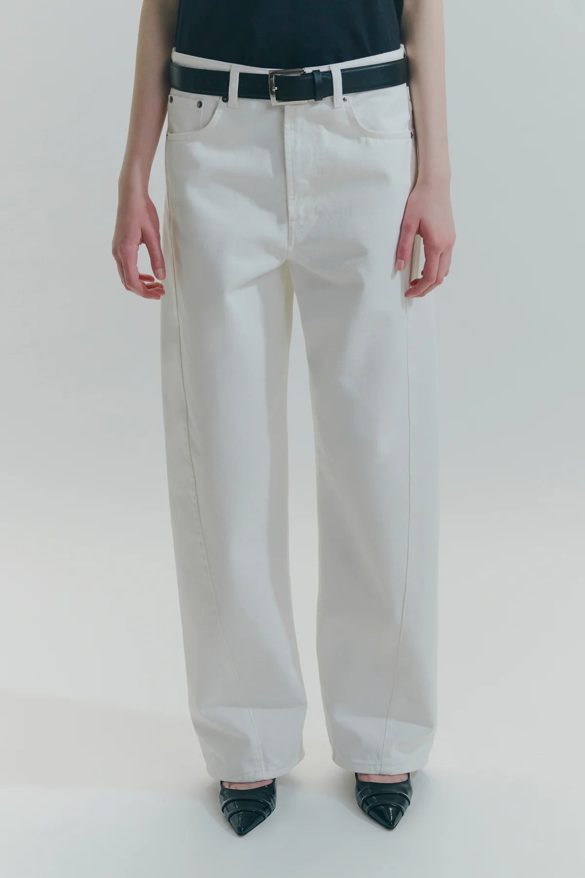 Jeans bianco con foulard logato in seta - YES SHOPJeansCIRCUS HOTELH6WY24-IT 34