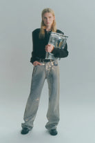 Jeans wide leg con borchie riflettenti all over - YES SHOPJeansCIRCUS HOTELH6WY30-IT 34