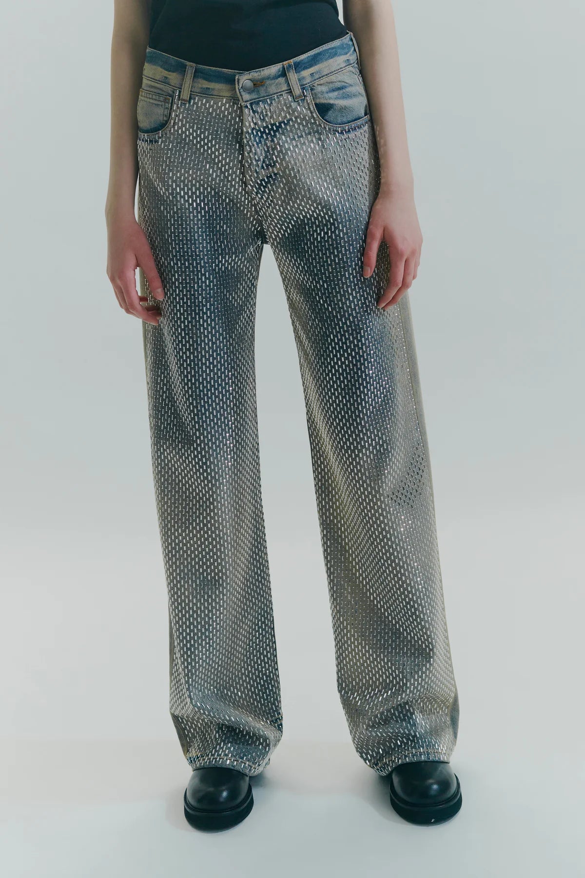 Jeans wide leg con borchie riflettenti all over - YES SHOPJeansCIRCUS HOTELH6WY30-IT 34