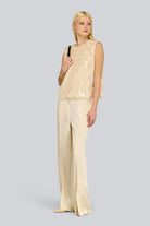 Pantalone Giuditta in satin burro con spacco sul fondo - YES SHOPPantaloniSEMICOUTURES6WM32-IT 345062596669871