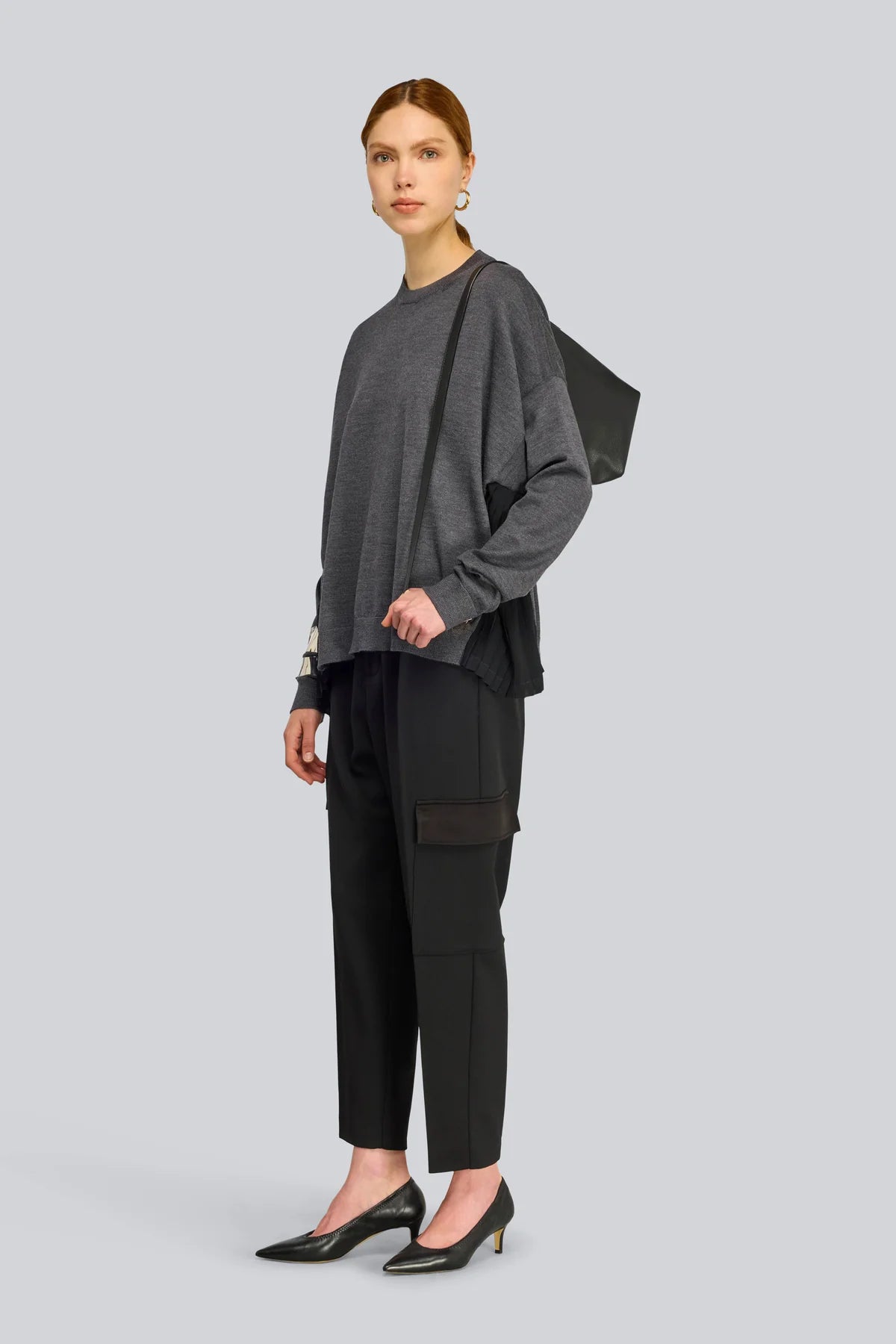 Pantalone Justina nero con dettagli in satin - YES SHOPPantaloniSEMICOUTURES6WO16-IT 345262596669871