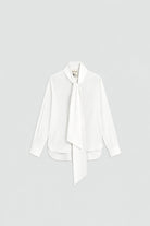 Blusa Rosaline in cotone bianca con fiocco - YES SHOPBluseSEMICOUTUREY6WK05-IT 342862596669871