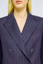 Giacca Janel blu a righe rosse - YES SHOPGiletSEMICOUTUREY6WY56-IT 348772596669871