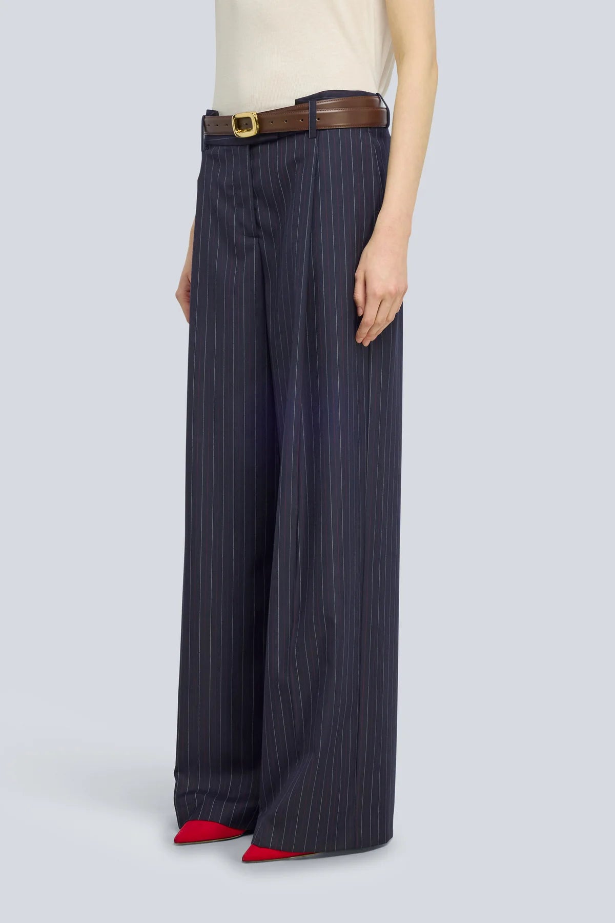 Pantalone July blu gessato rosso - YES SHOPPantaloniSEMICOUTUREY6WM63-IT 341402708289871