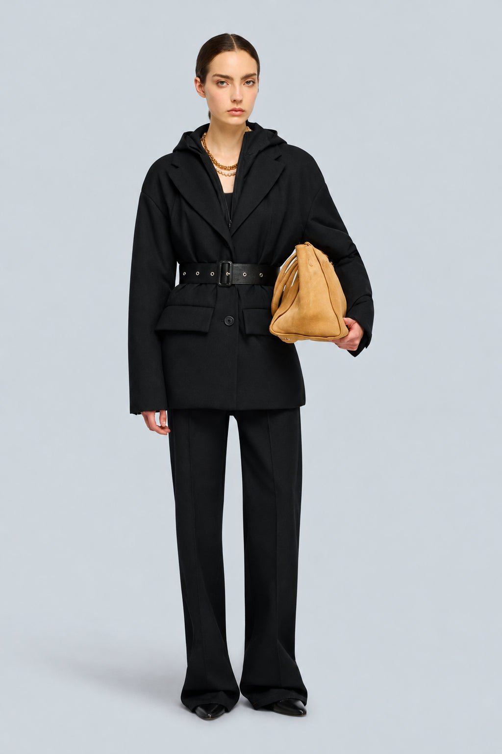 Piumino Giacca Agnes nero con cappuccio e cintura - YES SHOPGiubbottiSEMICOUTUREY6WW01-IT 343662596669871