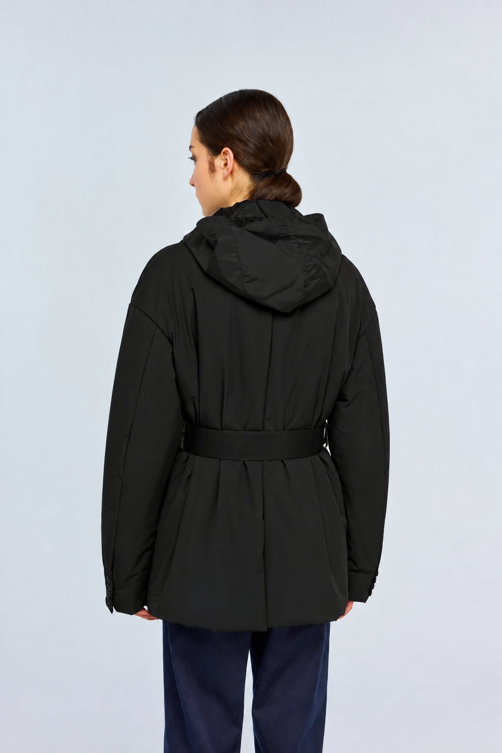 Piumino Giacca Agnes nero con cappuccio e cintura - YES SHOPGiubbottiSEMICOUTUREY6WW01-IT 343662596669871